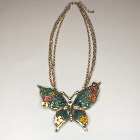 Lovely Butterfly Statement Necklace - Picture 3 of 6